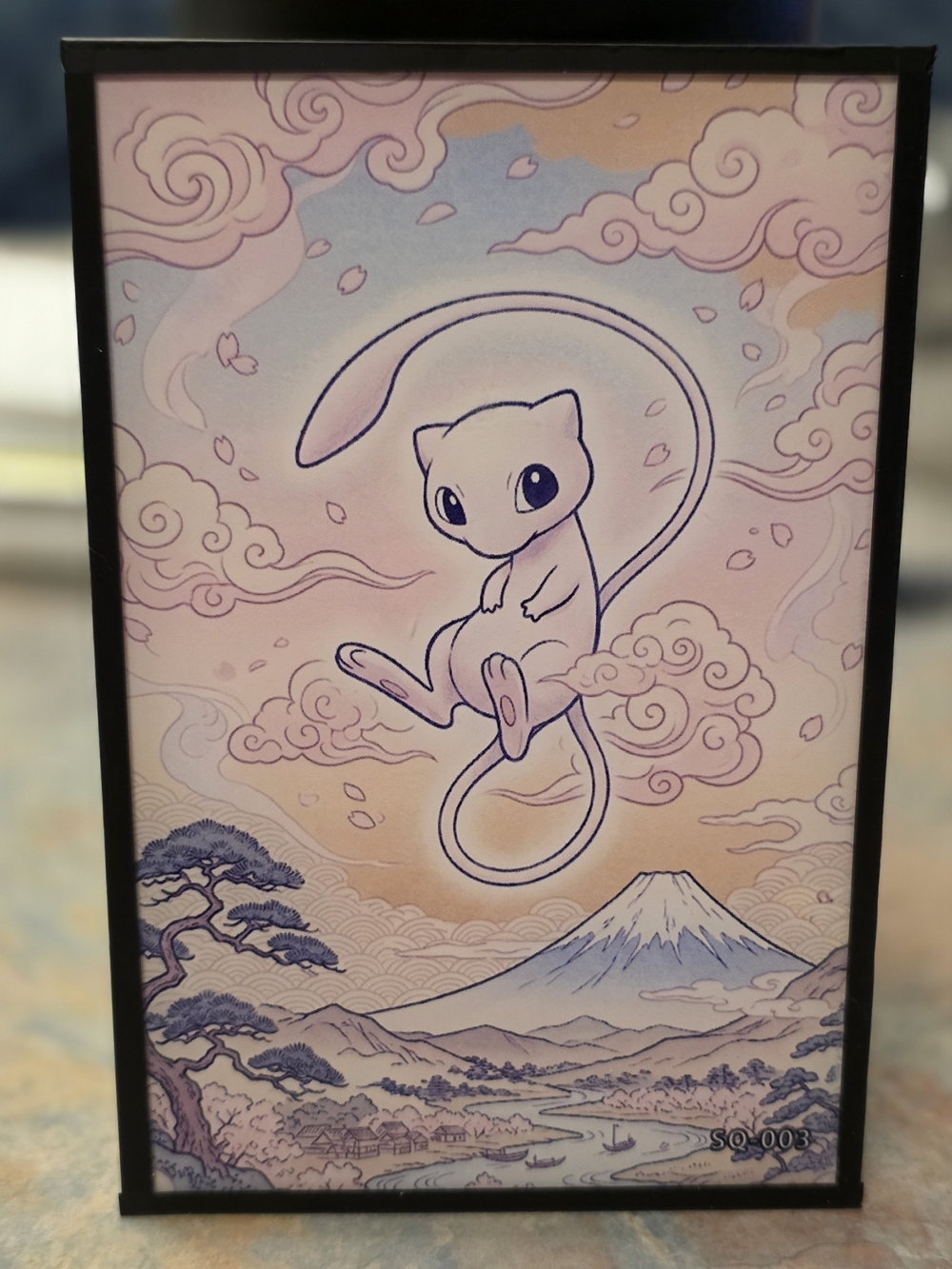 Pokemon Mew With Mt. Fuji Japanese Style Art Board